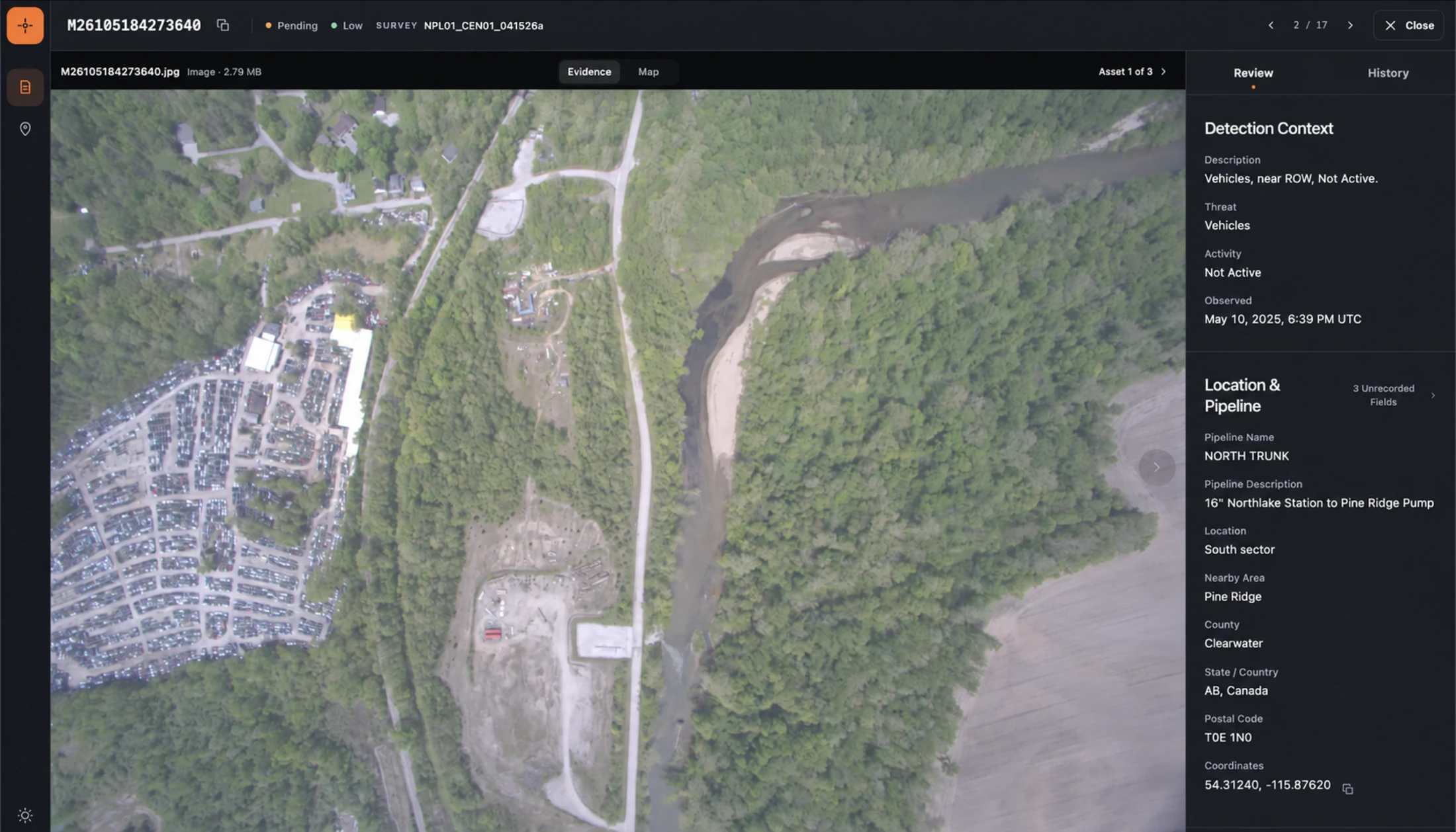 Sunstone connects inspection imagery, finding details, and location in one record